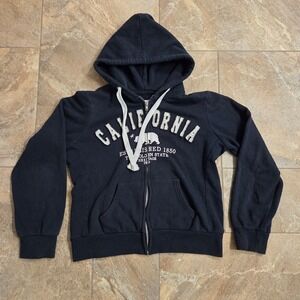 Reflex Kids California Bear Zip Up Hoodie Black Youth XL‎